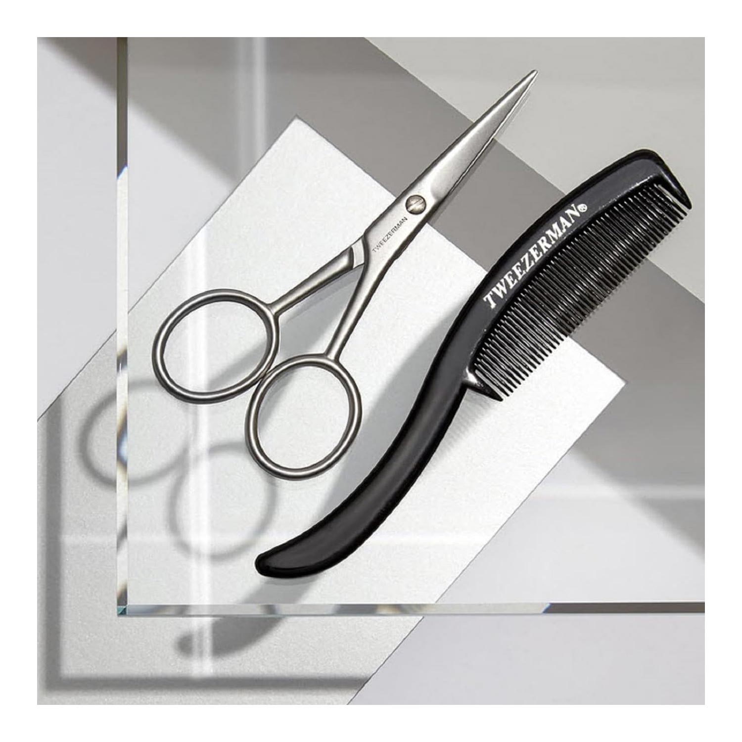 G.E.A.R MOUSTACHE SCISSORS STAINLESS (SET DE TIJERAS Y PEINE PARA BARBA Y BIGOTE)